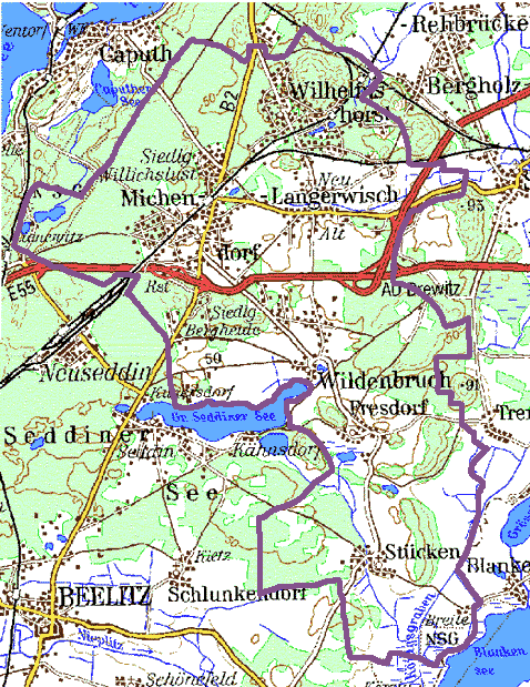 Karte des Amts Michendorf 108KB