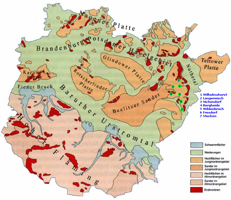 Oberflächenstruktur des Landkreises Potsdam-Mittelmark