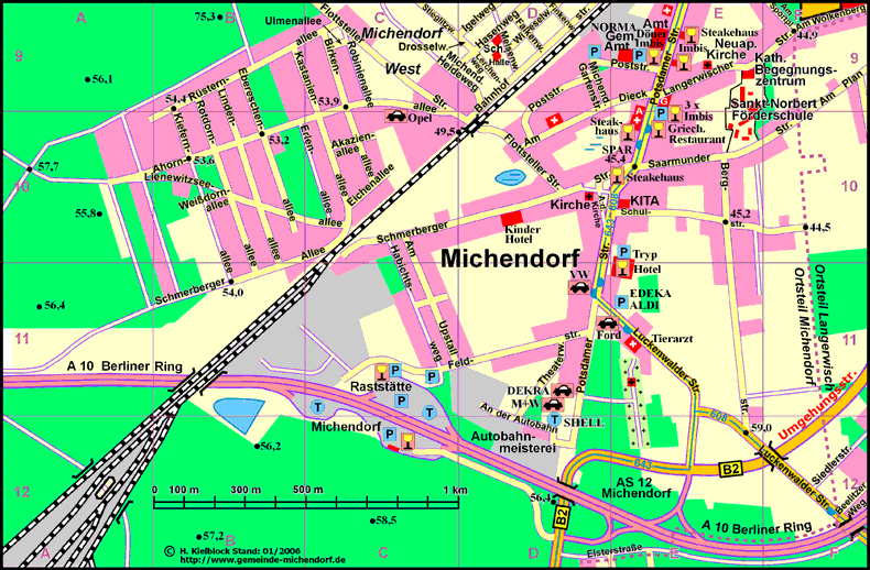 Ortsplan von Michendorf