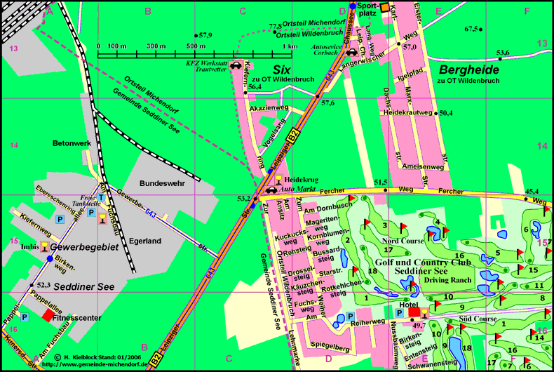 Wildenbruch, Bergheide, Six, Gewerbegebiet Seddiner See