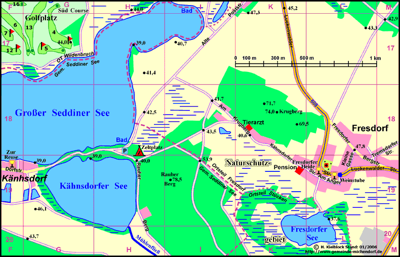 Ortsplan von K&auml;hnsdorf und Fresdorf