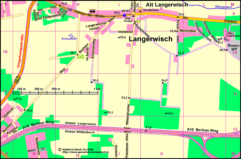 Ortsplan von Langerwisch