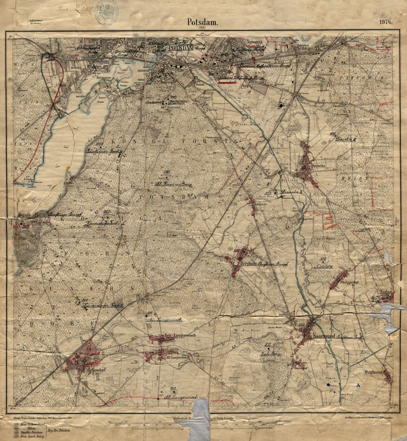 Wilhelmshorst 1901, Topographische Karte 1 : 25 000