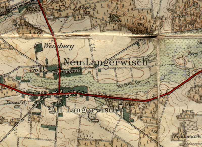 Topographische Karte 1 : 25 000, Ausschnitt Langerwisch