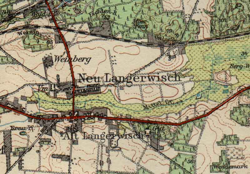 Topographische Karte 1 : 25 000, Ausschnitt Langerwisch
