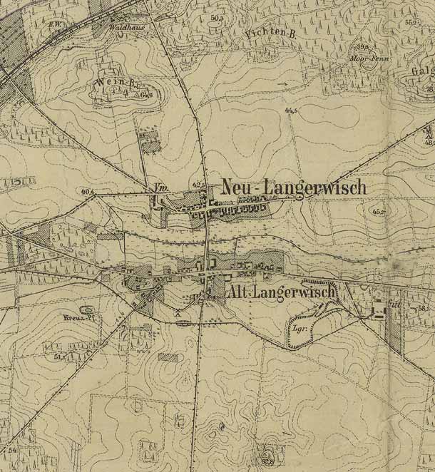 Topographische Karte 1 : 25 000, Ausschnitt Langerwisch